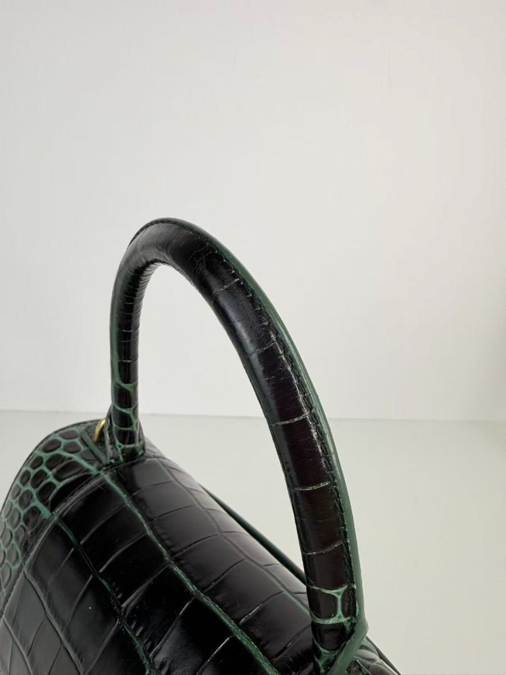 Balenciaga Hourglass XS Croc Embossed Leather Top Handle Crossbody Bag - Picture 9 of 11